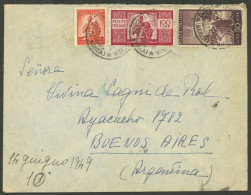 ITALY: 17/JUN/1949 Torino - Argentina, Airmail Cover Franked With 160L., Arrival Backstamp, Very Nice! - Non Classés