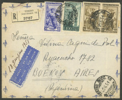 ITALY: 20/JUN/1951 Torino - Argentina, Registered Airmail Cover Franked With 520L. Including 2x 200L. "Italia Al Lavoro" - Unclassified