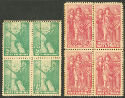 ITALY: POSTA PARTIGIANA: 2 Mint Blocks Of 4 Of Very Fine Quality! - Non Classés