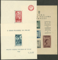 ITALY - POLISH CORP: 3 Handsome Souvenir Sheets, The 2 Perforated Are MNH And Of Very Fine Quality, The Other One With S - 1946-47 Corpo Polacco Period