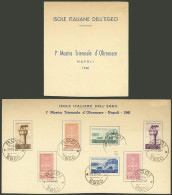 ITALY - AEGEAN ISLANDS: Sc.59/65, 1940 Napoli Exhibition, The Set Of 7 Values On A Special Card With Postmark "RODI 28/1 - Ägäis