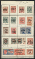 ITALY - TRENTE AND TRIESTE: VARIETIES: Approvals Book Page With Stamps Issued In 1919, All With Good Overprint Varieties - Trentino & Triest