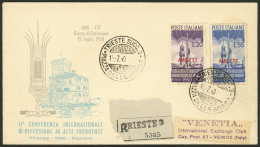 ITALY - TRIESTE: Yvert 73/74, 1950 High-frequency Radio, The Set Of 2 Values On FDC Cover Sent From Trieste To Venezia,  - Other & Unclassified