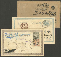 JAPAN: Postcard Sent From Tokyo To Yokohama On 6/AU/1902 + 2 Old Postal Cards, Interesting Postal Marks, With Some Defec - Otros & Sin Clasificación