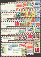 JAPAN: 18 Airmail Covers Sent To Germany Between 1957 And 1962 With Spectacular And Colorful Postages, Very Fine Quality - Other & Unclassified