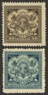 LATVIA: Sc.111/112, 1922 Complete Set Of 2 MNH Values, VF Quality! - Lettland