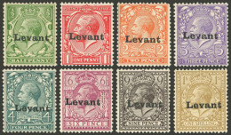 BRITISH LEVANT: Yvert 49/56, 1916 Complete Set Of 8 Values, Mint Very Lightly Hinged, Excellent Quality (they Appear To  - Levante Britannico