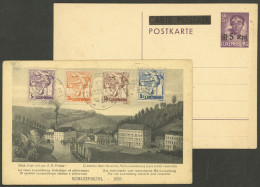 LUXEMBOURG: Postal Card Overprinted  5Rpf + Poscard With 4 Values Of Charity Issue Cancelled To Order, VF Quality! - Other & Unclassified