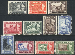 MALAYA: Sc.75/85, 1957/63 Animals, Trains And Other Topics, Complete Set Of 11 Values MNH, Excellent Quality, Catalog Va - Malaya (British Military Administration)