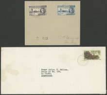 FALKLAND ISLANDS: Cover Sent To Argentina In 1971 Franked With 6p. + Cover Used In Stanley In 1947, VF! - Falklandinseln