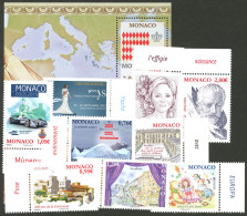 MONACO: Small Lot Of Modern Stamps + 1 Souvenir Sheet, MNH And Of Excellent Quality! - Andere & Zonder Classificatie