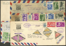 NICARAGUA: 5 Covers (4 Airmail) Sent To Argentina Between 1949 And 1952, All With Stamps Topic SPORT In The Postage, Nic - Nicaragua