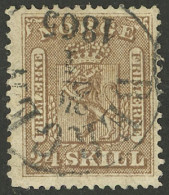 NORWAY: Sc.10, 1863 24s. Light Chestnut, Used, VF Quality! - Otros & Sin Clasificación