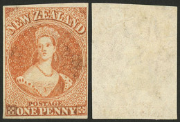 NEW ZEALAND: Sc.11, 1862/3 1p. Orange, Mint Without Gum, VF Quality! - Autres & Non Classés