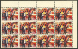 PALESTINE: P.F.L.P., Block Of 12 Stamps Of 50f. (the Cinderella Shows A Couple Holding Hands With The Arms Raised And Be - Cinderellas