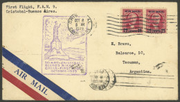 PANAMA - CANAL: 8/OC/1929 Cristobal - Argentina, First Flight To Buenos Aires, Very Nice Cover With Arrival Backstamp, V - Panama