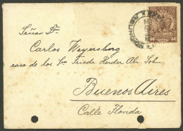 PARAGUAY: 26/AP/1908 Asunción - Buenos Aires, Cover Franked With 60c. (Sc.110 ALONE), Arrival Backstamp Of 2/MAY, With P - Paraguay