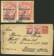 PARAGUAY: 2c. Wrapper + Additional 10c. (the Left Stamp With Variety "5 Almost Completely Omitted"), Sent From Asunción  - Paraguay