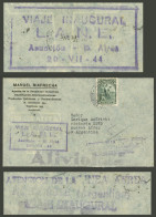 PARAGUAY: 20/JUL/1944 Asunción - Buenos Aires, FIRST FLIGHT Of Línea Aérea Nord Este Airline, Cover Flown On The Airplan - Paraguay