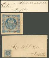 PERU: 28/AP/1863 ARAQUEDA - Trujillo, Entire Letter Franked With 1D. And Interesting Red Cancel, Rare Origin, Very Fine  - Peru