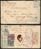 PERU: Registered Cover Sent From Piura To Switzerland In OC/1916 Franked With 22c. (including A Postage Due Stamp Of 10c - Pérou