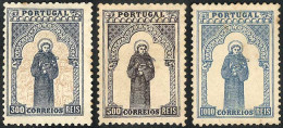 PORTUGAL: Sc.144/146, 1895 Santo António De Pádua 700 Years, The 3 High Values Of The Set, Mint No Gum, With Small Stain - Autres & Non Classés