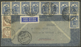PORTUGAL: 17/JUL/1936 Matozinhos - Uruguay, Airmail Cover With Splendid Postage Of 16.75E., With Transit Marks Of Porto  - Other & Unclassified
