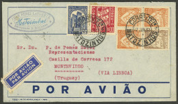 PORTUGAL: 12/JA/1937 Matozinhos - Uruguay, Airmail Cover Franked With 16.75E., On Back With Transit Marks And Montevideo - Other & Unclassified