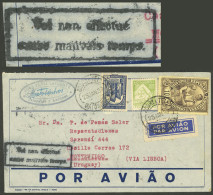 PORTUGAL: CANCELLED FLIGHT DUE TO BAD WEATHER: Airmail Cover Sent From Matosinhos To Uruguay On 25/JA/1937 Franked With  - Sonstige & Ohne Zuordnung