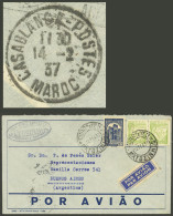 PORTUGAL: 12/FE/1937 Matozinhos - Argentina, Airmail Cover Franked With 11.75E., On Back It Bears Transit Marks Of Lisbo - Other & Unclassified