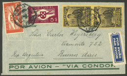 PORTUGAL: 19/AU/1938 Lisboa - Argentina, Airmail Cover With Spectacular Postage Of 46.75E. (the Pear Of 20E. Is Damaged) - Altri & Non Classificati
