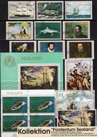 Fische 1970 Isle Sealand Set 39/3,4-Block+KB O 72€ Regional-Sets UK Gemälde See-Fahrer Pirat Bloc Sheet Bf Great Britain - Dolphins