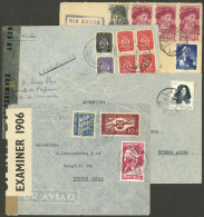 PORTUGAL: 4 Airmail Covers Sent To Argentina Between 1941 And 1947, All With Attractive Postages, 2 Are Censored, Very F - Sonstige & Ohne Zuordnung