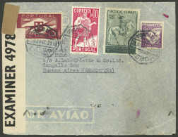 PORTUGAL: 25/NO/1941 Lisboa - Argentina, Airmail Cover Franked With 11.25E., Censor Label And Arrival Backstamp Of Bueno - Other & Unclassified