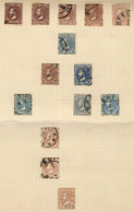 ROMANIA: Sc.73/74, Album Page With 14 Used Stamps, Different Perforations: 11½, 11, 13½, 13½x11½, 11½x13½, And 11x11½, V - Sonstige & Ohne Zuordnung