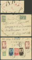 SYRIA: 3/NO/1948 Damas - Argentina, Cover With Spectacular Postage On Front And Back, Interesting Oval Censor Mark, Mino - Syria