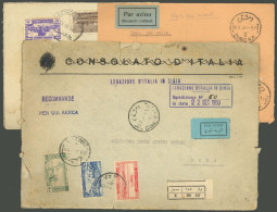 SYRIA: 3 Airmail Covers (2 Registered) Sent To Roma In SE/1950, Attractive Lot! IMPORTANT: Please View ALL The Photos Of - Syria