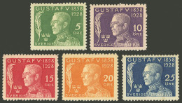 SWEDEN: Sc.B32/B36, 1928 King Gustav V, Complete Set Of 5 MNH Values, Excellent Quality! - Other & Unclassified