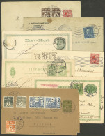 SWEDEN: 7 Covers, Postal Stationeries Etc. Used Between 1887 And 1937, Including A 5o. Wrapper Sent To Argentina With Ad - Other & Unclassified