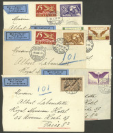 SWITZERLAND: 5 Covers (all Trimmed In Part, Smaller Size Than Original) Sent To Paris Between 1930 And 1931 With Attract - Other & Unclassified