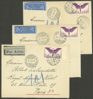 SWITZERLAND: 3 Airmail Covers Sent To Paris In 1931 Franked With 1Fr. (Sc.C12), They May Have Small Opening Defects, VF  - Other & Unclassified