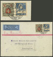 SWITZERLAND: 21/JUN/1933 Lausanne - Argentina, Airmail Cover Sent By Air France Franked With 2.30Fr., On Back Transit Ma - Other & Unclassified