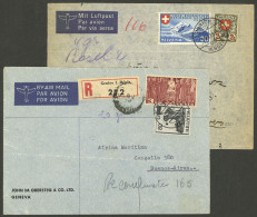 SWITZERLAND: 2 Airmail Covers Sent To Argentina In 1939 And 1947, Attractive Postages, Minor Defects Not Affecting The S - Other & Unclassified