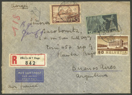 SWITZERLAND: 24/AU/1939 Zürich - Argentina, Airmail Cover Sent Via Air France Franked With 8.60Fr., On Back Transit Mark - Other & Unclassified