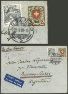 SWITZERLAND: 29/MAR/1940 Locarno - Argentina, Airmail Cover Sent By "Geneve (Air France)" Franked With 2.40 Fr. Includin - Other & Unclassified