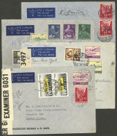 SWITZERLAND: 4 Airmail Covers Sent From Basel To Argentina, 2 In 1941 (censored) + 2 In 1942, Without Censor Marks, VF Q - Other & Unclassified