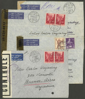 SWITZERLAND: 4 Airmail Covers Sent To Argentina Between 1943 And 1944, All CENSORED, And With Punch Holes, Else VF Quali - Otros & Sin Clasificación