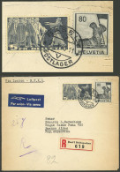 SWITZERLAND: 21/OC/1943 Basel - Argentina, Registered Airmail Cover Sent Via B.S.A.A. Franked With 5.80Fr., Arrival Back - Other & Unclassified