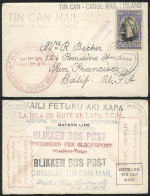 TONGA: Cover Sent From NIUAFOOU To USA On 26/DE/1939 Franked With 2½p., With A Number Of Marks Of "TIN CAN MAIL", VF!" - Tonga (...-1970)