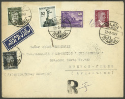 TURKEY: 23/SE/1947 Istambul - Argentina, Registered Airmail Cover With Very Attractive Postage, And Transit Backstamp Of - Other & Unclassified